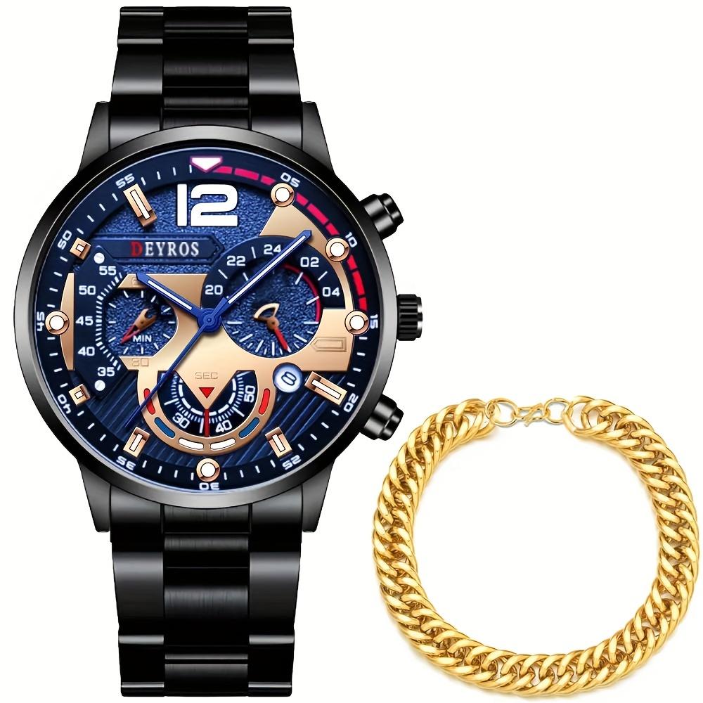 Stylish Men's Quartz Watch - Stainless Steel Calendar Watch with Classic Casual Design, Ideal for Daily Wear, Business, and Formal Occasions