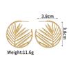 Orecchini da Donna in Acciaio Inossidabile Placcato Oro alla Moda Squisito Design a Foglia di Ginkgo Orecchini Impermeabili con Zirconi Regali Quotidiani per Feste