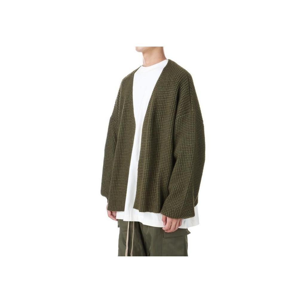 Fear of God Essentials Heavy Waffle Cardigan Military Men Tops Green 192BT246205F