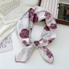 INS Baumwoll-Leinen Quadratisches Tuch Kirschblüten-Blumenmuster Halstuch Damen Foulard Kopftuch Damen Hijab Bandanas 68cm Quadratisches Tuch