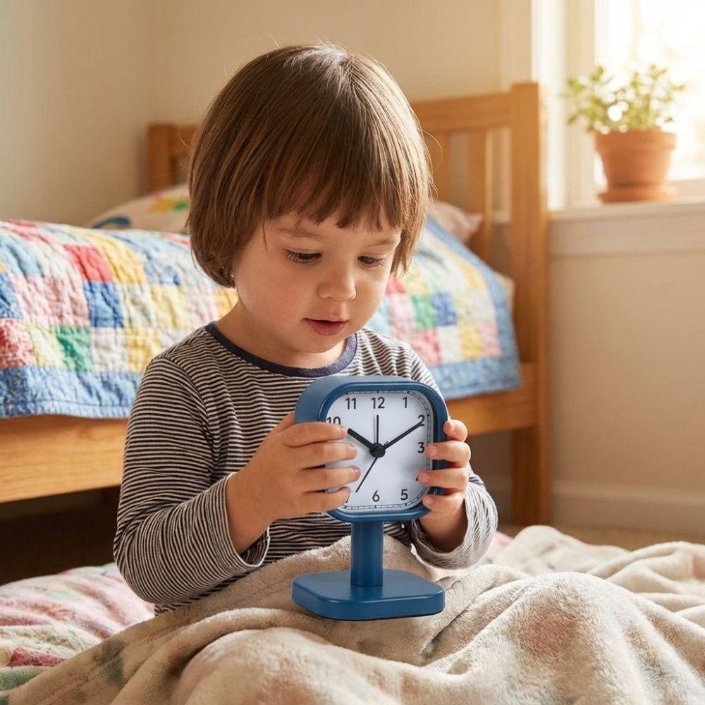Table Clock Metal Casing Desktop Stand Clock Drop-proof Stable Base Tabletop Clock Vintage Wear-resistant Alarm Clock Study Room
