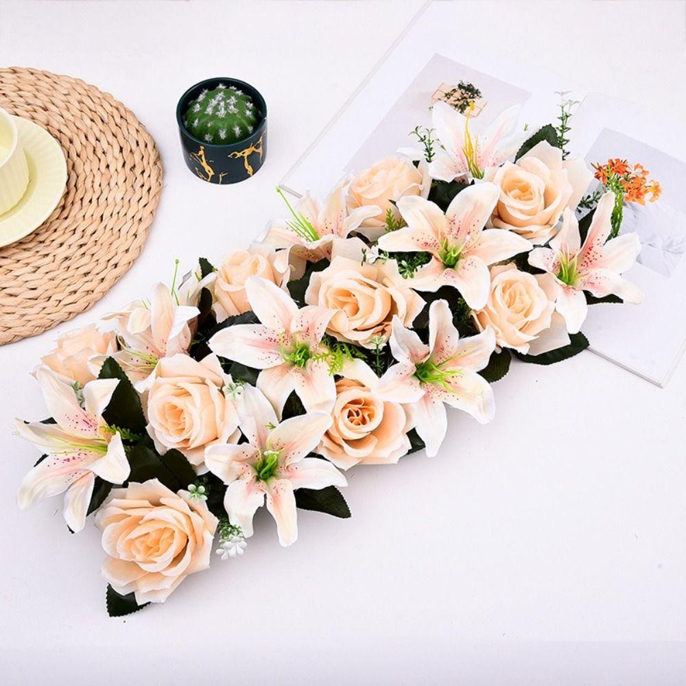 Bågdekoration Konstgjord blomma Simulerad rosbåge Livsliknande Realistisk Bakgrundsvägg Lyxig Blomsterarrangemang Bågar Dekor