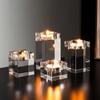 Modern Crystal Candle Holders Glass Butter Lamp Holder Creative Candlestick Ornaments Indoor