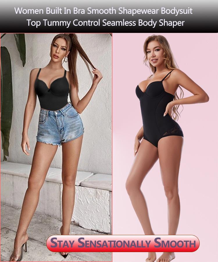 Explosive Style Body Shaping One-Piece Suit with Bra Support - Tummy Control Deep V Design