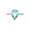 Light Luxury Temperament Socialite Ring Women'S Exquisite Zircon Drop-Shaped Emerald Ring