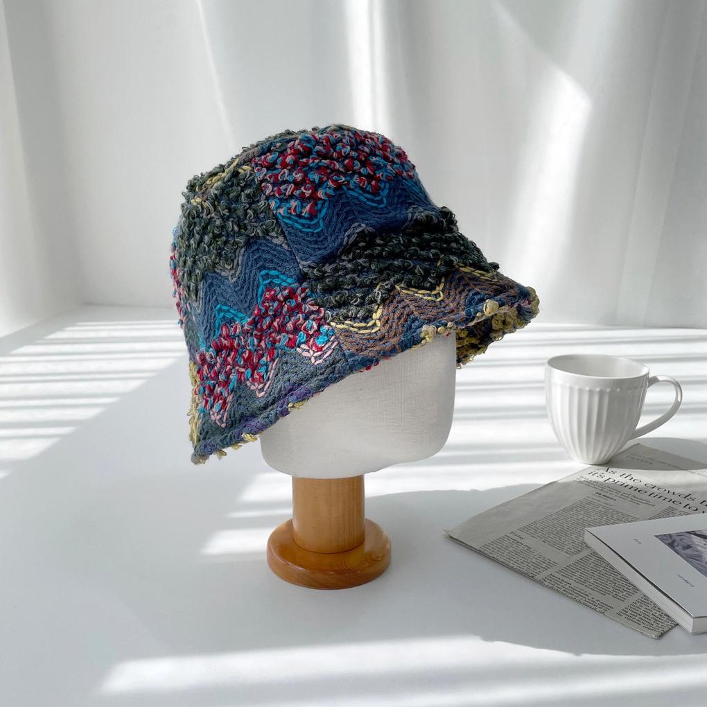 Women's and Men's Daily Knitting Yarn Boro Bucket Hat