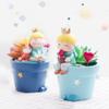 Little Cute Boy Flower Pot Cute Little Boy Figure Succulent Planter Mini Bonsai Fairy Garden Ornaments Garden Yard Decorations