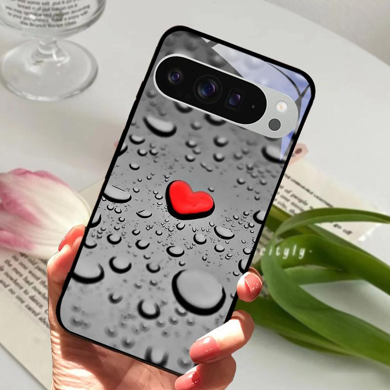 For Google Pixel 9 Pro XL Case Pixel9 Cute Animal Tempered Glass Phone Cover For GOOGLE PIXEL 9A Glass Protective Fundas Cases