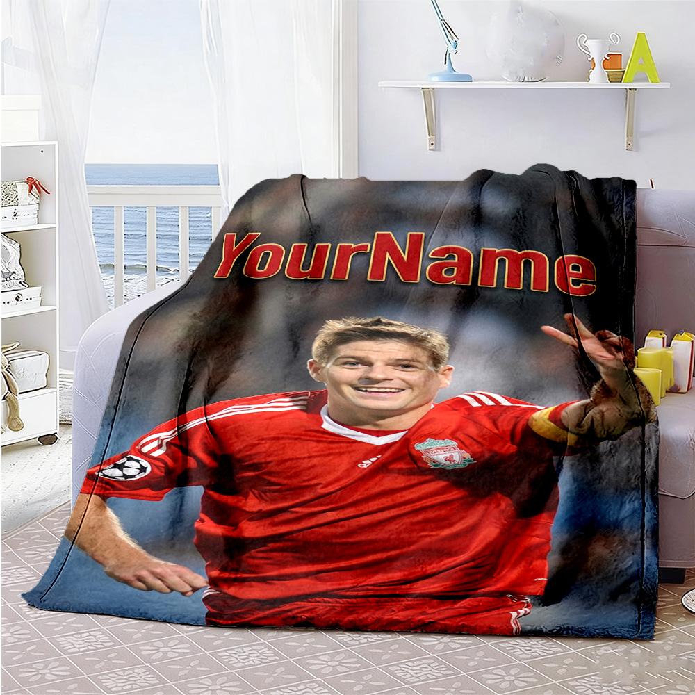 Liverpool Personalized Name Blanket Multi-purpose Customizable Blanket Soft & Cozy Versatile for Livingroom Bed Seaside Nap Four Seasons Universal