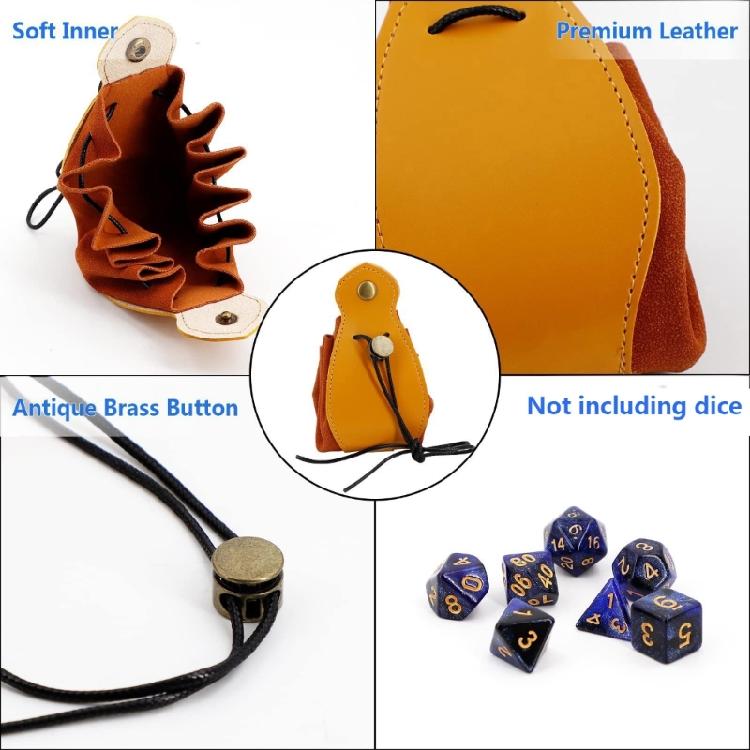 Leather DND-Dice Pouch-Storage Bag for D&D-Dungeons-and Dragons-Gift,Dice Bag