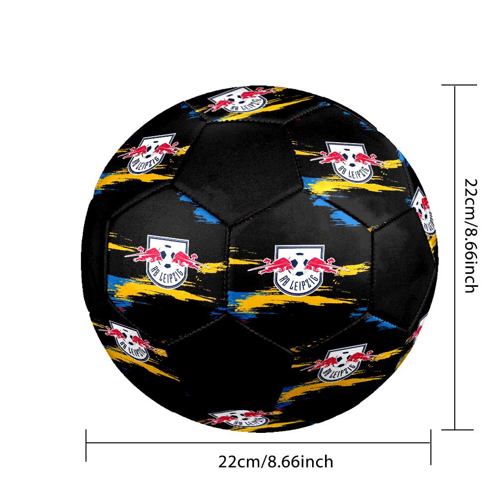 RB Leipzig Indoor Soccer Ball Colorful All Ages Size 5 Machine Stitched PVC Competition Ready Durable High-Bounce