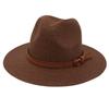 Casual Straw Woven Hat Uv Protection Breathable Beach Panama Hat Wide Brim Soft Fedora Sun Hat