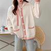 College Style Loose Fitting Hooded Junior High School Cardigan for Spring and Autumn Fashion, Student Knitted Jacket for Women, Cardigan for Women