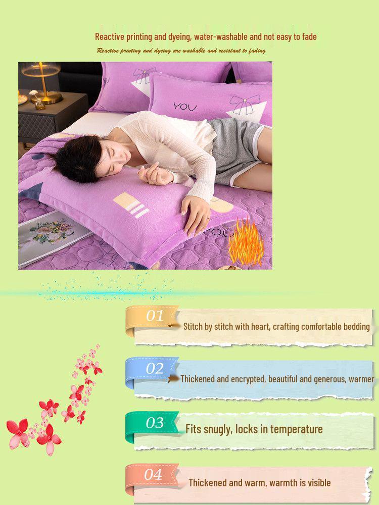 Winter Milk Velvet Flannel Pillow Set - Double-Sided Warm Pillow Core & Cover for Single/Double, Ideal for Students & Adults