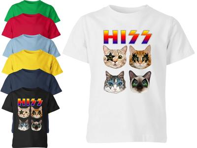 Funny Cat Hiss Rock And Roll Unisex Kids T Shirt Cat Lover Gift