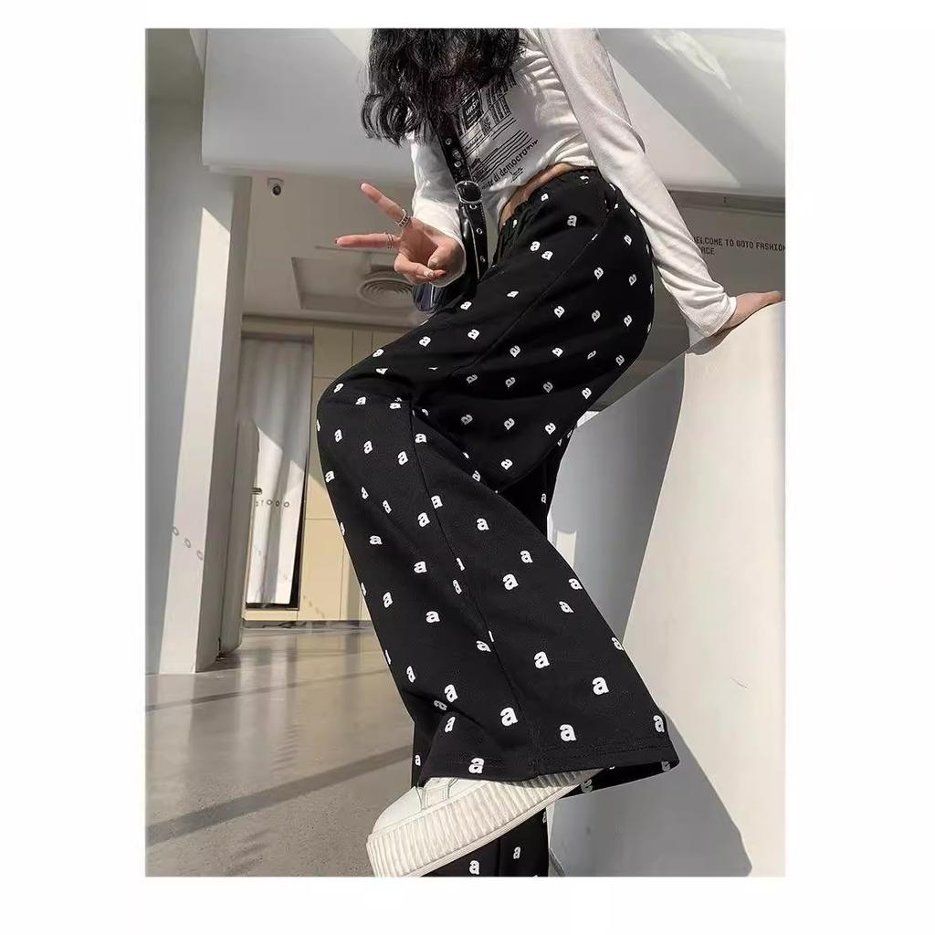 New Casual Straight Wide-leg Pants for Summer Women, Slim and Versatile High Waist Loose Draping Lazy Women's Trousers