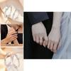 Trendy Geometric Couple Rings Adjustable Open Design Simple And Personalized