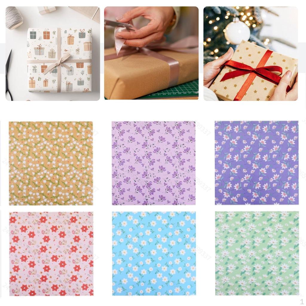 6 Pieces Floral Paper Wrapping Birthday Gift Wrap for Birthdays DIY Crafts Weddings