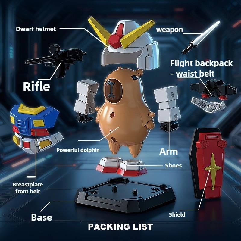 Kreativ Kapybara Robot Mecha Sett Monteringsmodell Leketøy Magnetisk Mecha Rustningssett Dekorasjoner Barneleker Gaver Ekte