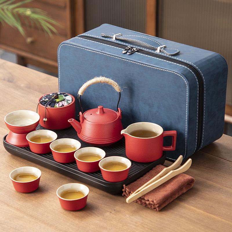 Ceramic Portable Travel Tea Set Household Gifts Business Company High-end Gifts