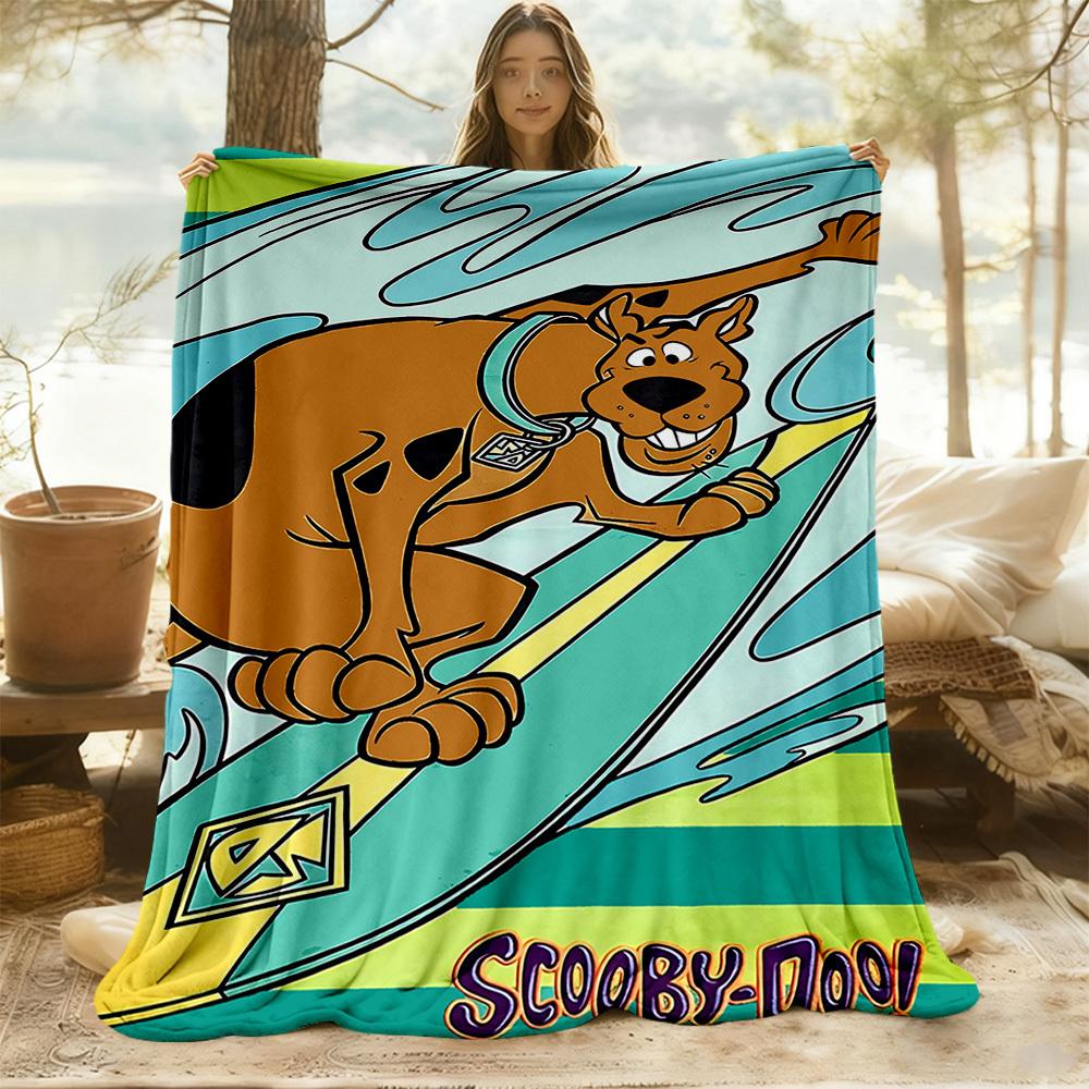 1 Pieza Manta de Exterior Scooby Doo Franela Ligera, Suave y Cálida, Uso en Todas las Estaciones para Sofá