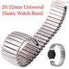 Metal Elastic Watch Straps 20mm 22mm Stretch Expansion Stainless Steel Bracelet Matte Polished Band for Samsung Galaxy Watch 5 6