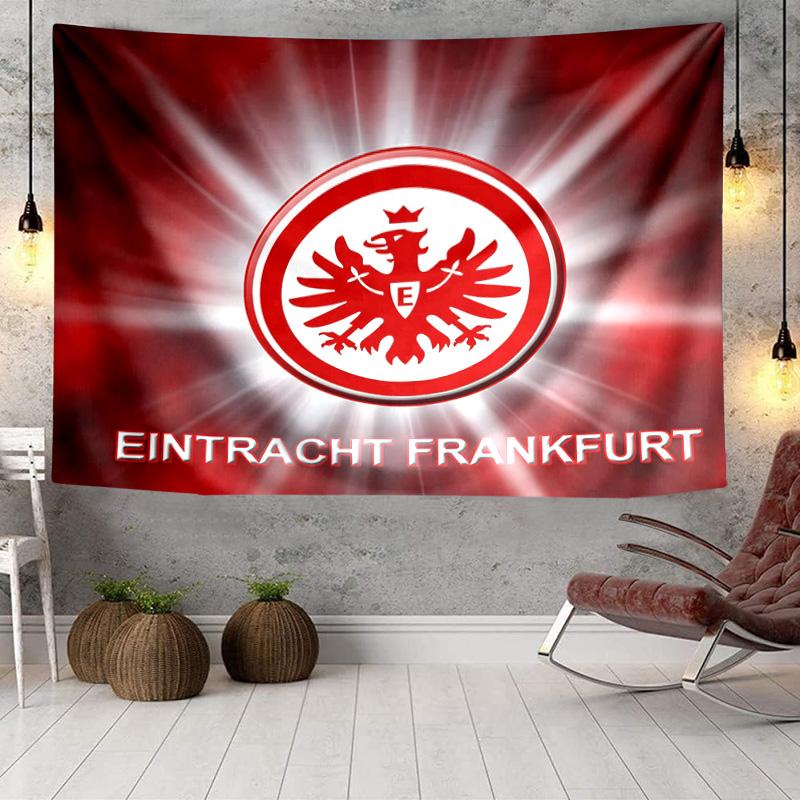 Flaming Heart Frankfurt Emblem Tapestry, Unique Design Tapestry, Wall Decor for Bedroom,Livingroom, Playroom,Heartwarming Fan Holiday Gifts