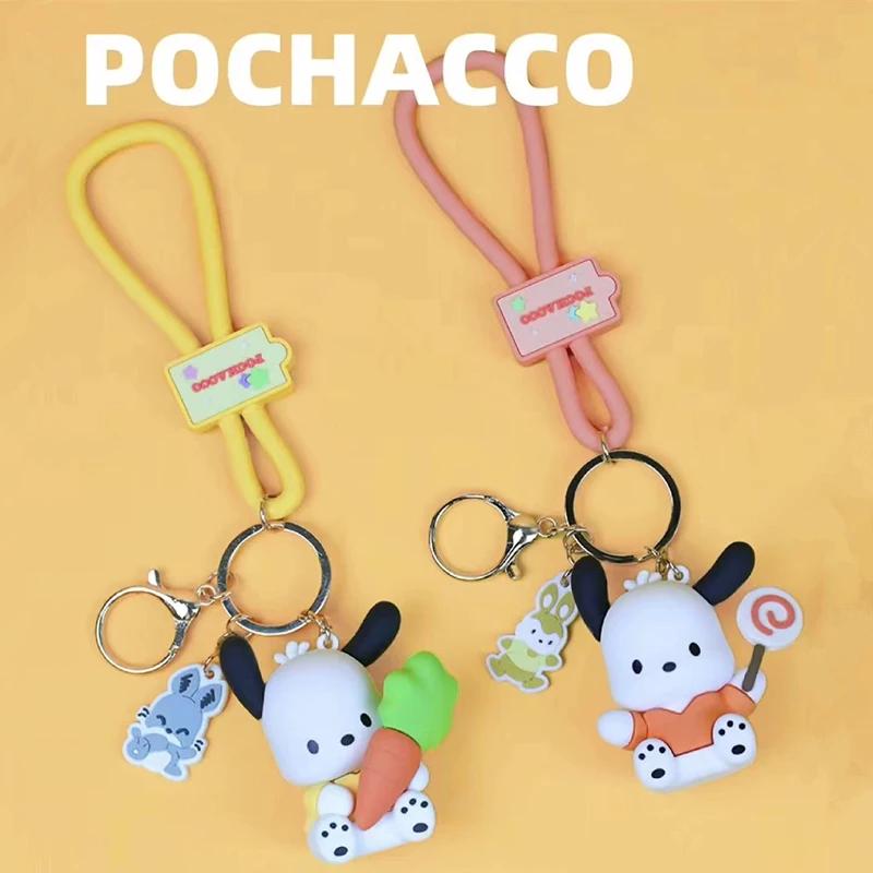 Pochacco Toy Mini Anime Action Figure Keyring Pendant Decoration Collection Keychain Model Doll Birthday Gift For Kid