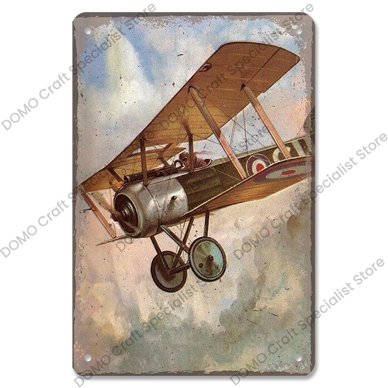 Vintage Airplane Plaques Metal Plate Top Gun Air Force Jet Aces Fighter Retro Metal Tin Signs Club Man Cave Home Wall Decor