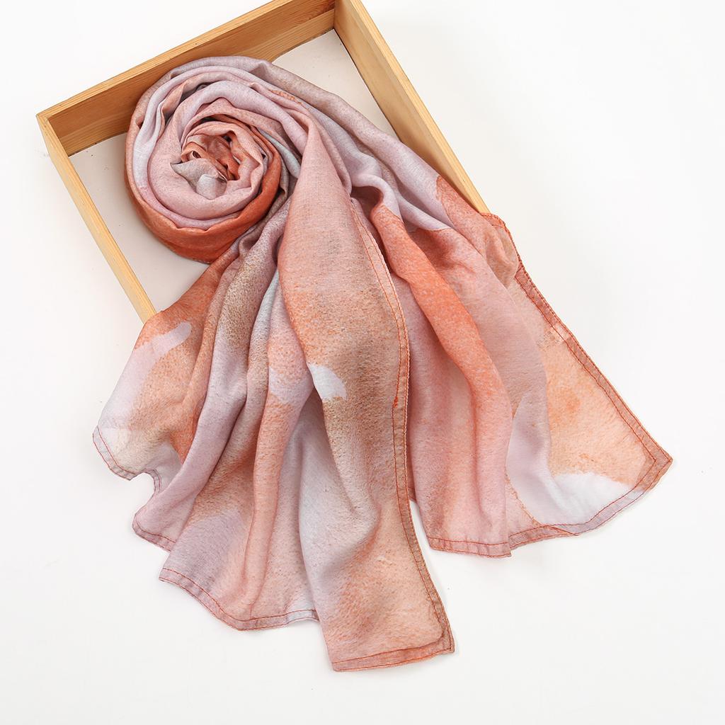 Fashion Printed Watercolor Modal Hijab Scarf For Woman Muslim Digital Printing Shawls Turban Ramadan Headscarf Scarves 170*70Cm