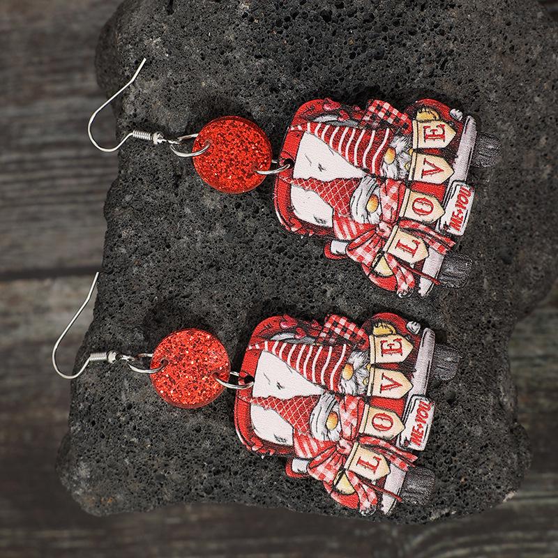 Christmas Gnome Rudolph Faceless Doll Acrylic Holiday Earrings