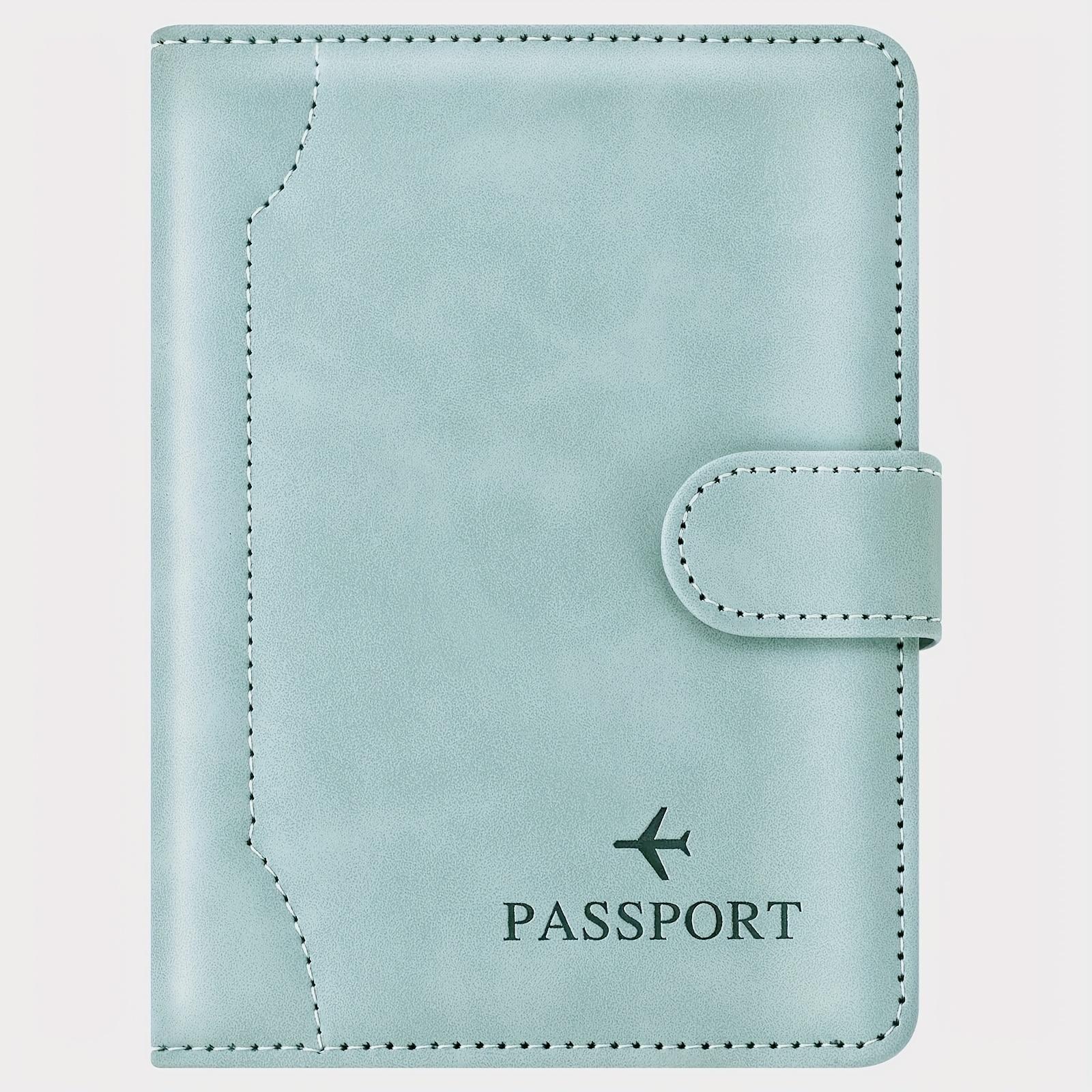 

Travel Passport Holder - Durable RFID Wallet Case with Magnetic Closure, Ideal for Men, Women & Families, Vacation Essentials світло-синій колір