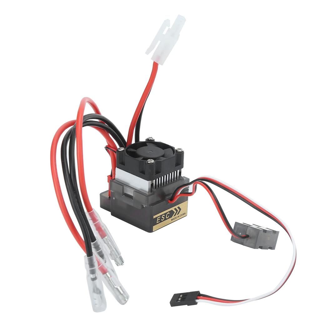 RC ESC Brushless Motor und ESC RC 360A Wasserdichter Bürsten-ESC mit Kühlkörper und Lüfter für 110 RC Crawler