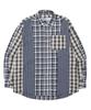 Nomaenyueol Raw Edge Check Shirt - Navy