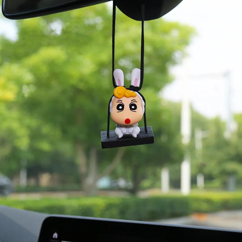 5 Types Anime Crayon Shin-chan Action Figure PVC Model Toys Doll Car Ornaments Hanging Pendant Rearview Mirror Gifts