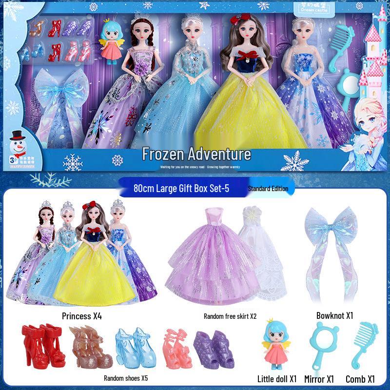 Girls' Princess Elsa Doll Dress-Up Set - Holiday Gift for Kids
