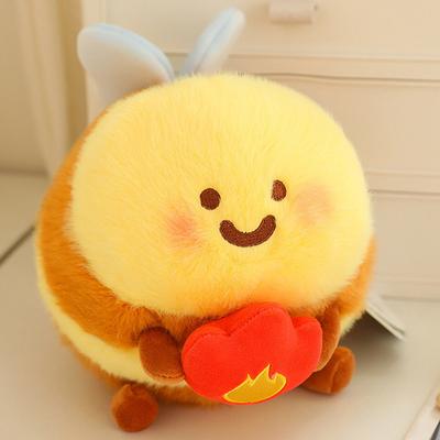 20Cm The Green Party Bee Plush Doll Keychain Pp Cotton Bee Cute Toy Bag Pendant Cartoon Expression Bee Plush Toy For Children