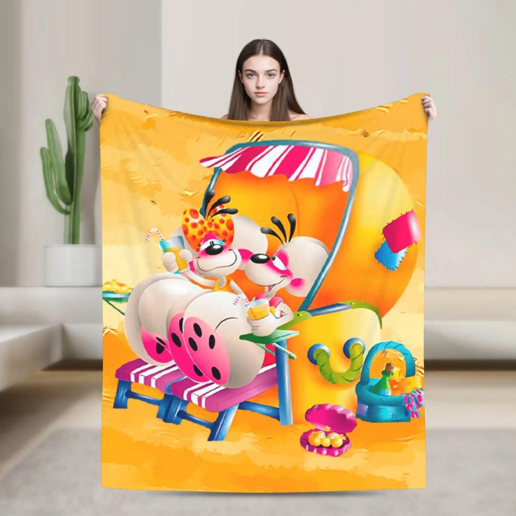 Morbido Plaid in Flanella Diddl Topo Carino per Bambini Copriletto Morbido e Caldo per Arredamento Casa Regalo di Compleanno