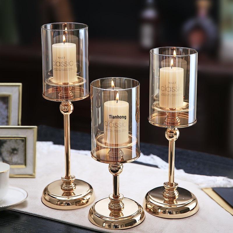Nordic Luxury Glass Candle Holder: Romantic Retro Table Decoration for Candlelight Dinners