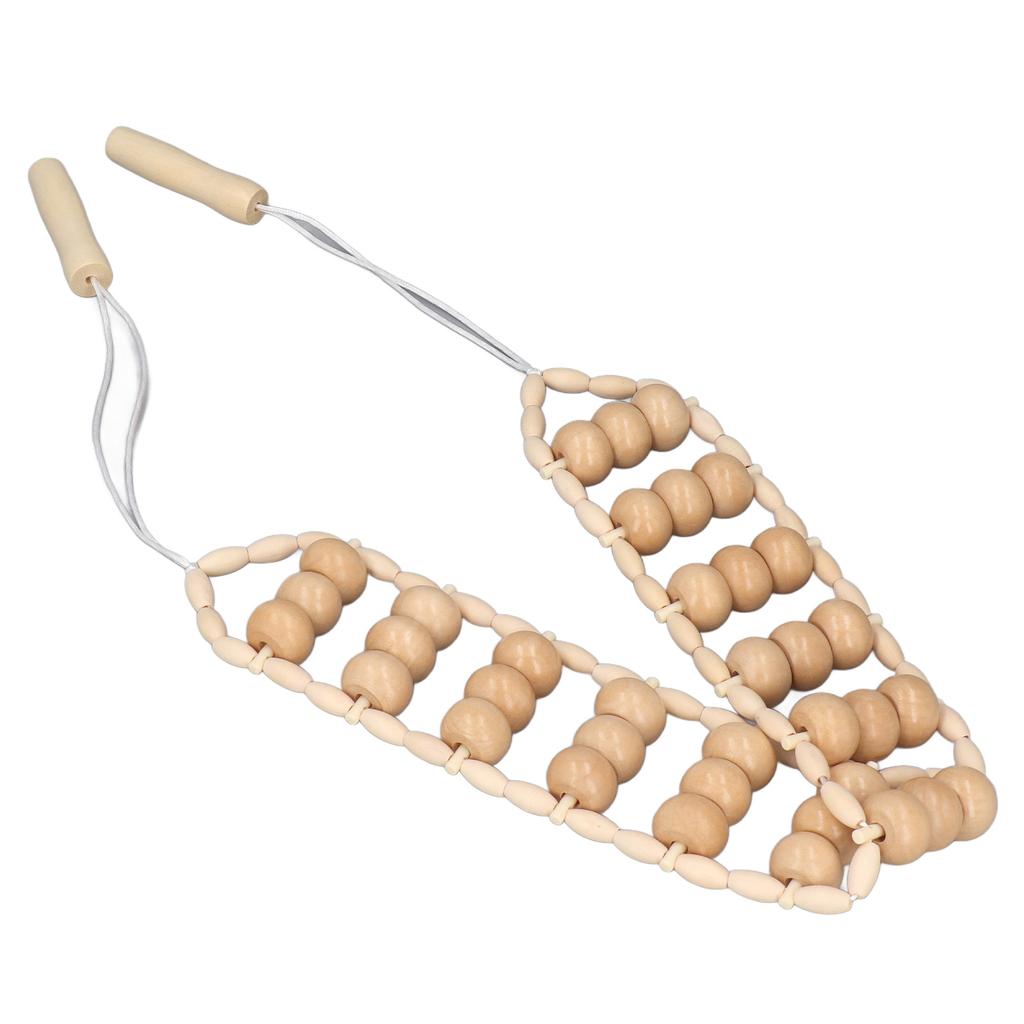 Back Massager Roller Rope Wood Back Roller Massage Manual Relief Muscle Soreness Self Massage Tool