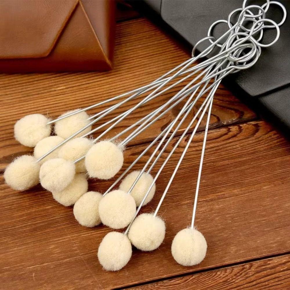 100Pcs 12.5/15cm Leather Wool Balls Painting Brush Leather Dyeing Applicator Clothes Painting