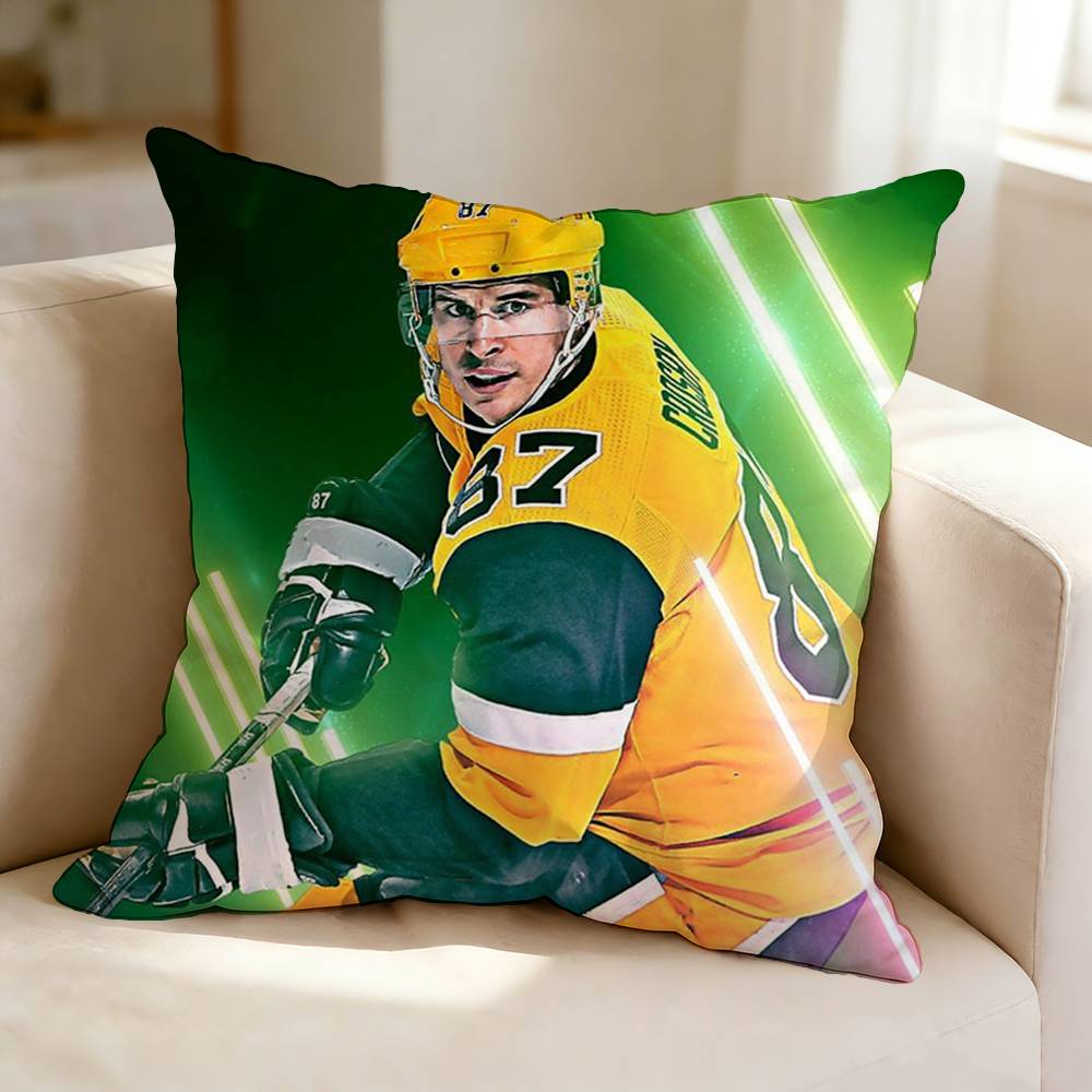 Hockey player SSidney Crosby  Square DoubleSided printed Pillow Case Bedroom Bedside Pillow Sofa Cushion Cover