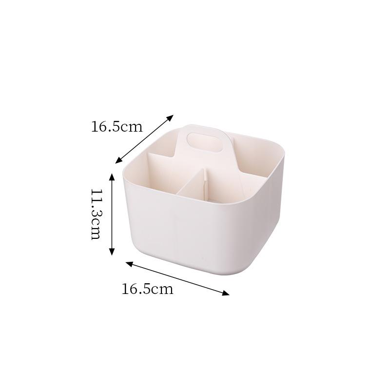 Desktop Cosmetic Organizer with Handle Multi Compartment Makeup Storage Box Plastic Stationery Caddy for Vanity Table Organizer