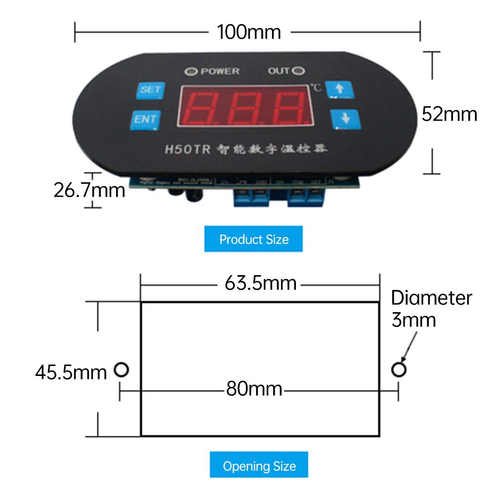 DC 12V 24V NTC Temperature Digital Thermostat -40 To 300 Degrees Temperature Controller Switch Measuring Tool