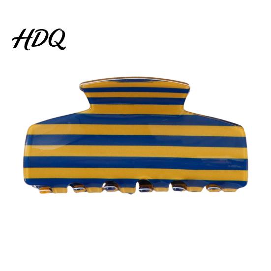 Vintage Style Hair Claw for Women Strong Grip Non-Slip Teeth Clip Striped