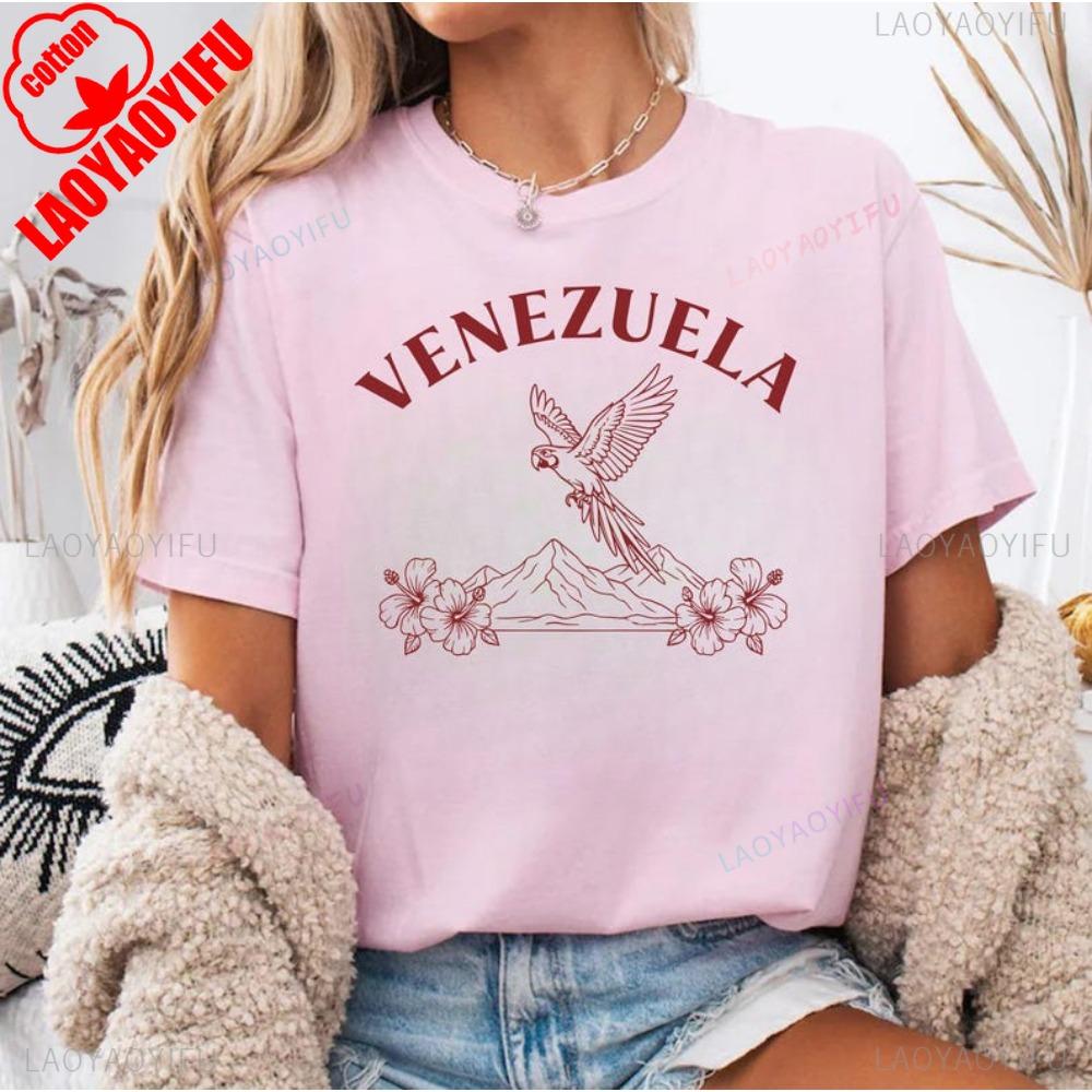 

2026 Fashion Venezuela Unisex TShirt Caribe Guacamaya City Women Tee Souvenir Shirt for Travelers Oversized Venezuela Shirt L