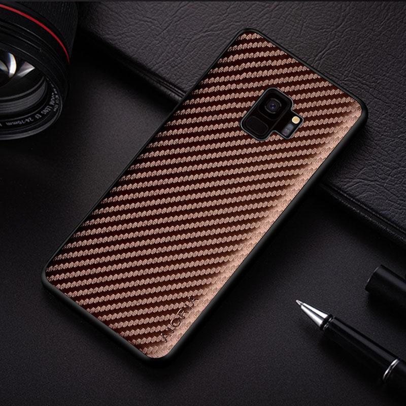 Carbon Fibre Shockproof Slim Case for Samsung Galaxy S9 S8 Plus Non-Slip Full Body Protective Phone Case