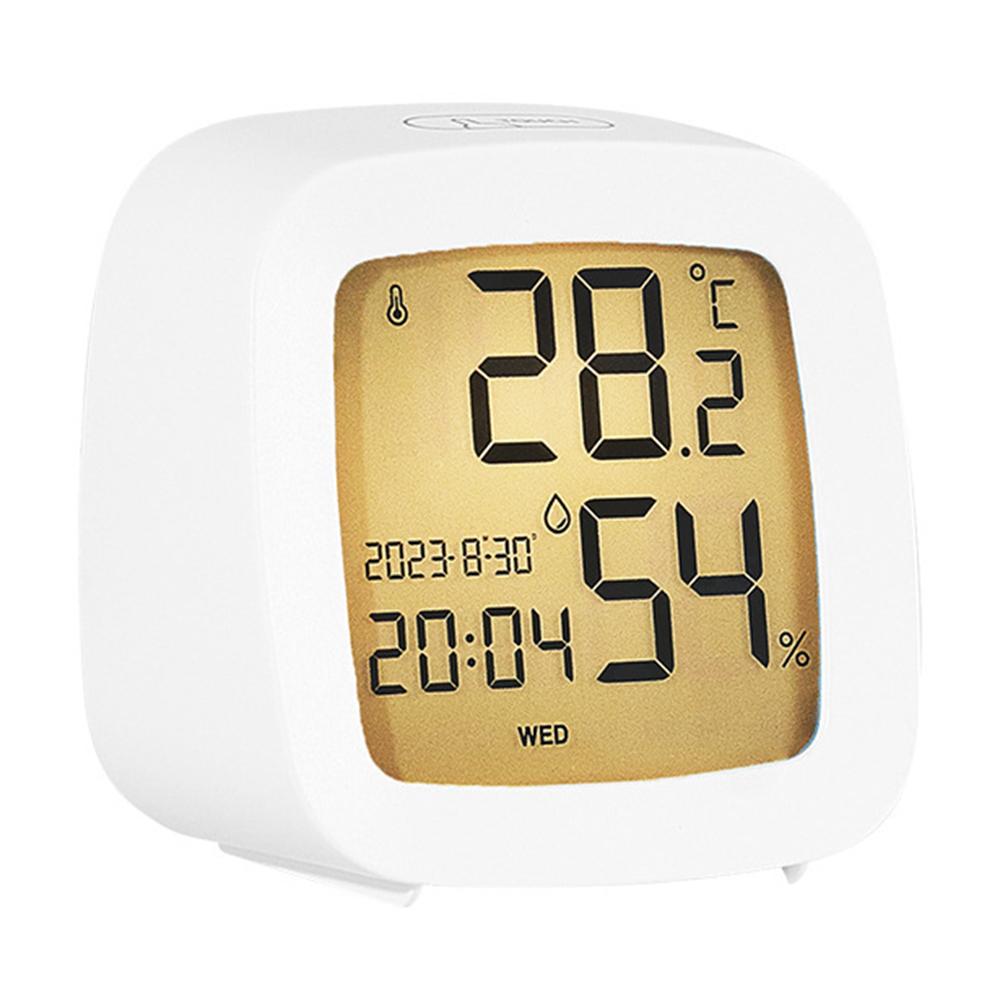 

Digital Alarm Clock with Backlight Battery Operated Temperature Humidity Monitor Alarm Clock 2205 White