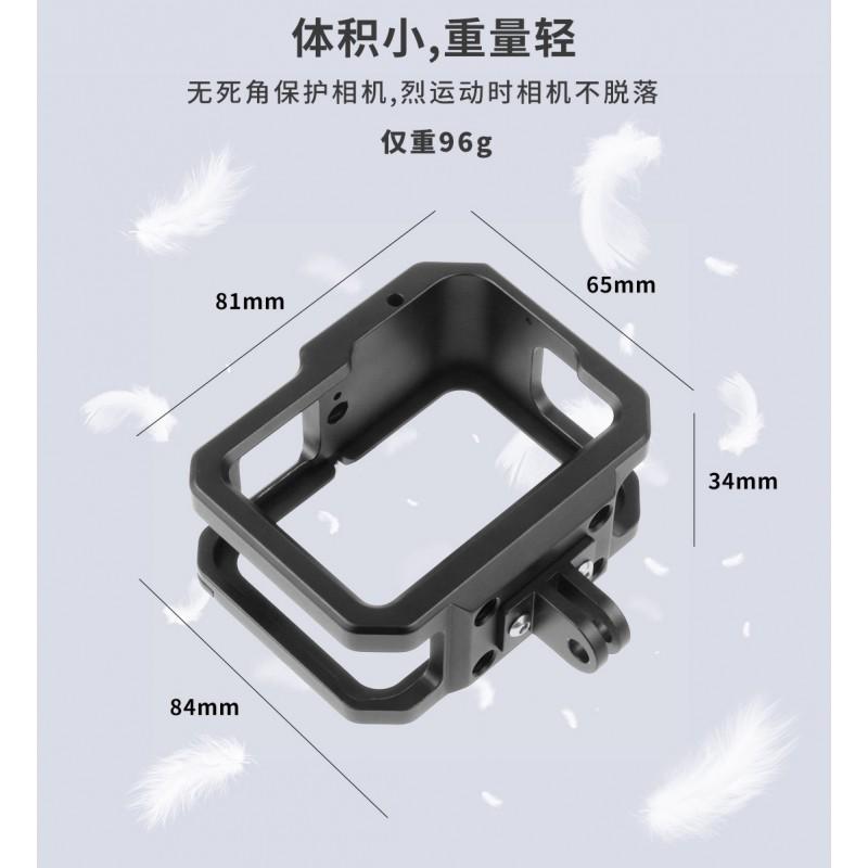 Aluminum Frame Cage GoPro HERO13 12 11 10 9 With Cold Shoe Mount LED Light Support Protective Border