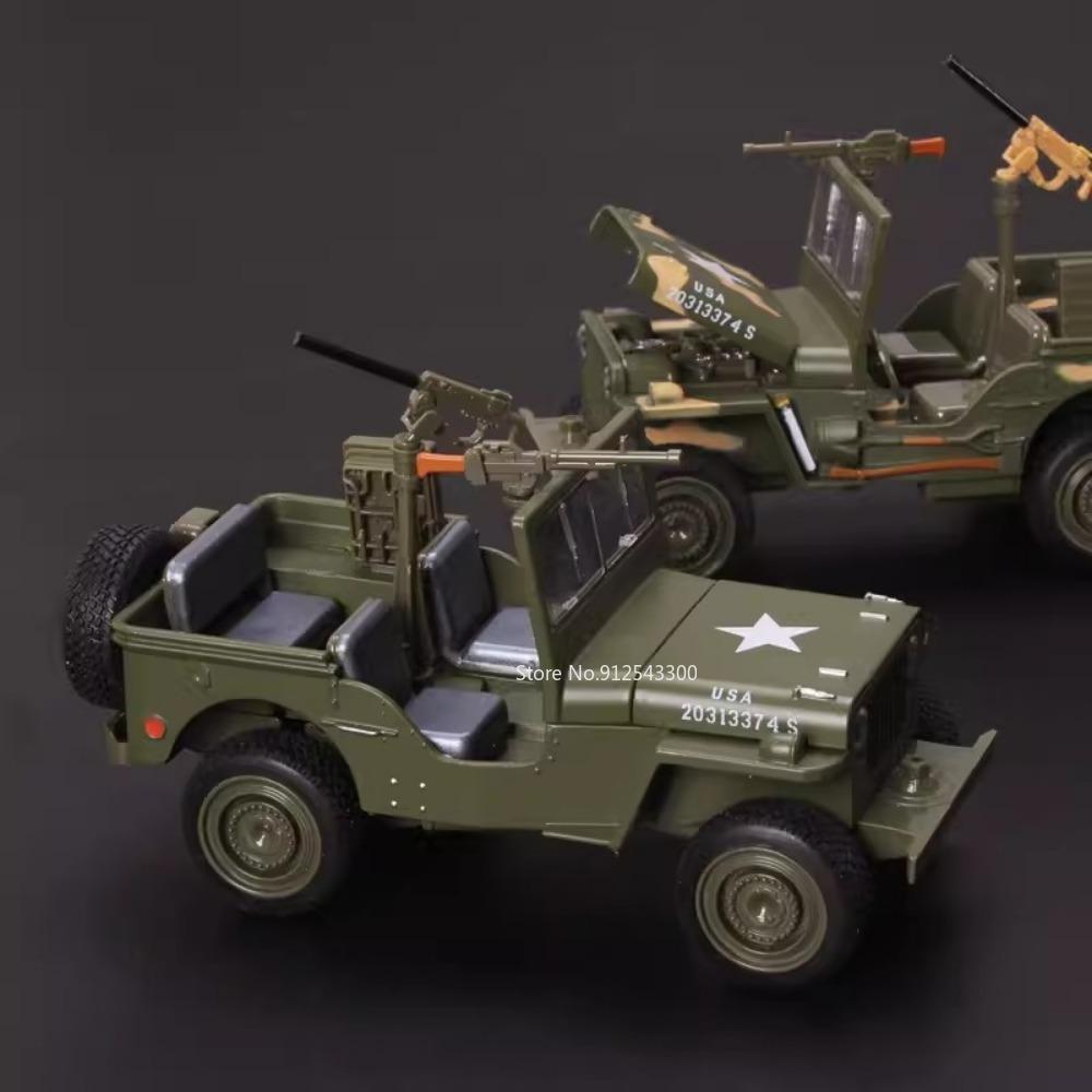 Military Car Model Toy Alloy Body Rubber Tire Sound Light Pull Back Vehicle Models Collection Gifts for Boy